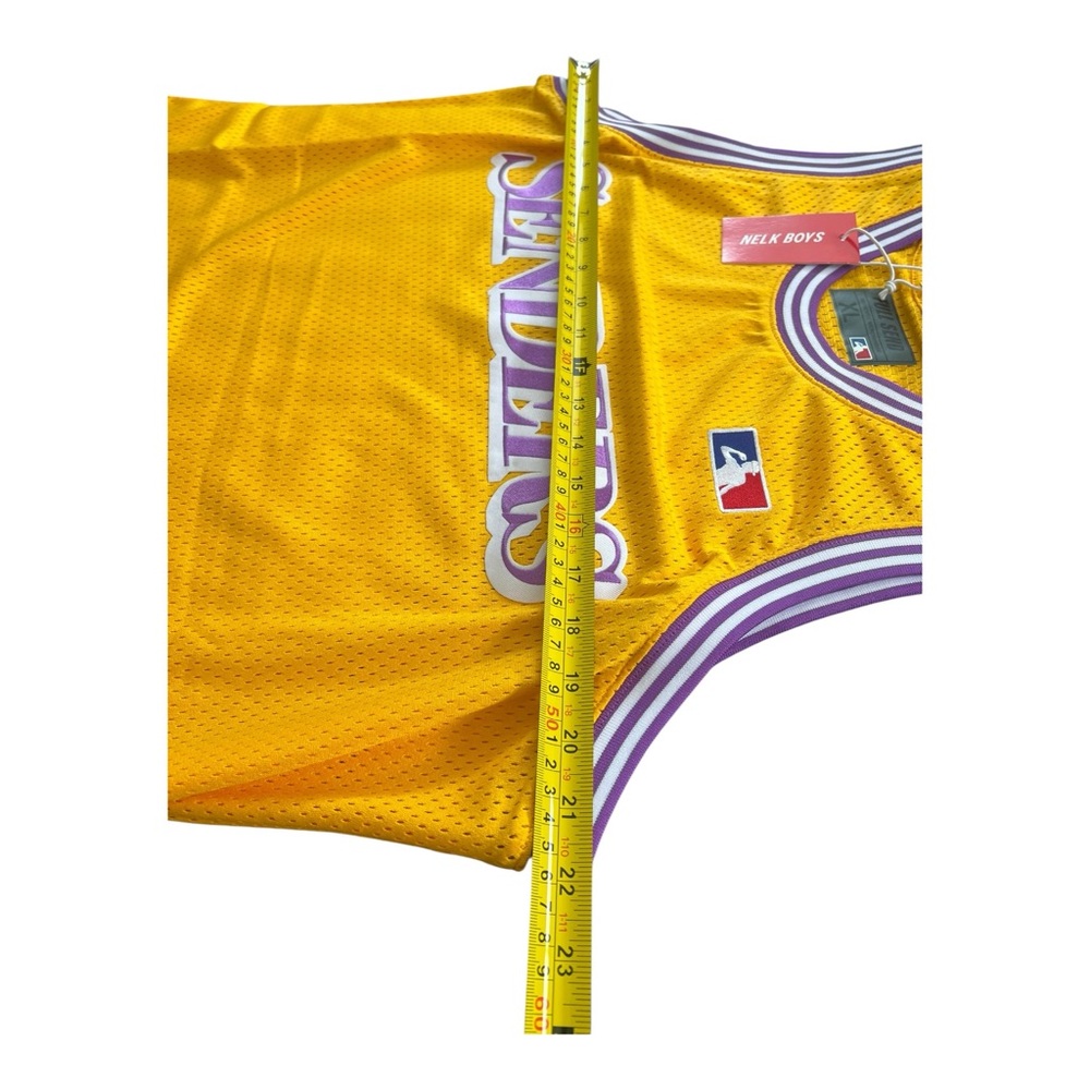 Full Send All Star Basketball Yellow Lakers Style Jersey Nelk Boys Men’s Size XL - Picture 5 of 15